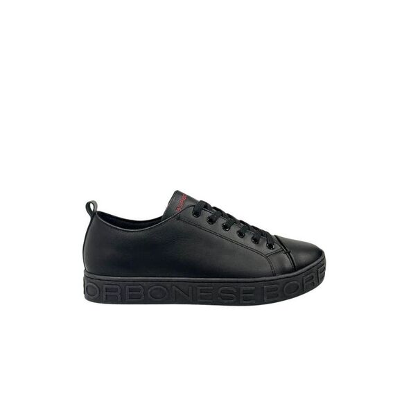 Borbonese Leather Low-Top Sneakers Men Black